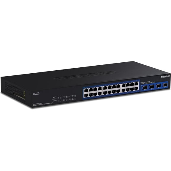 TRENDnet TEG-S50284 28-Port 2.5G Network Switch with 10G SFP  Ports and Rackmount Metal Housing, Black