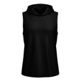 thumbnail image 4 of Men's Workout Hooded Tank Tops Gym Sleeveless Hoodies Quick Dry Bodybuilding Muscle Cut off T-Shirt Athletic Vest Black, 4 of 5