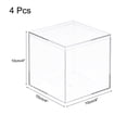 thumbnail image 2 of Uxcell 4Pcs Caja de Almacenamiento de Plástico Acrílico Transparente Cuadrada con Tapa para Pequeños Artículos 3.74x3.74x3.74", 2 of 5