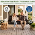 thumbnail image 5 of Mosbrisa Poly Lumber 3-Seat Porch Swing, HIPS 5-ft Bench Swing with Foldable Cup Holders,18/8 Stainless Steel Hardware, High Backrest and Deep Contoured Seat, Black, 5 of 6