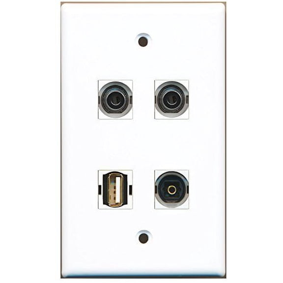 RiteAV - 1 Port USB A-A 1 Port Toslink 2 Port 3.5mm Wall Plate