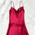 thumbnail image 4 of Admvng Nightgowns for Women V Neck Satin Sleepwear Lace Side Slits Sleeveless Nightshirt S-XL, 4 of 7