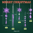 thumbnail image 2 of Inadays 32pcs Crystal Christmas Ornaments Set - Purple Acrylic Snowflake & Icicle Drop Hanging Decor for Tree, Winter Wonderland Party, 2 of 6