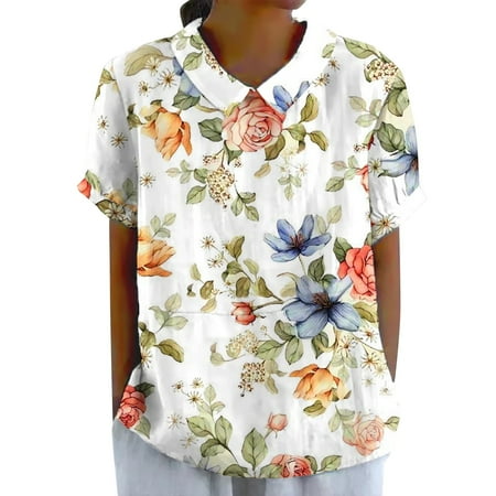 JAWAFANGE Day Prime Deals Today 2024 Capsule Wardrobe For Women Denim Shirt Swim Cover Up For Women Shopping Online Womens Shacket Womens Button Down Short Sleeve Shirt Women Tops Plus Size