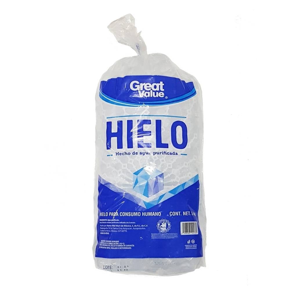 Hielo Great Value de agua purificada 5 kg Walmart en línea