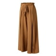 thumbnail image 4 of Vedolay Pants&nbsp;For&nbsp;Women&nbsp;Trendy Women Wide Leg Leisure Pants High Waist Casual Straight Trousers,Khaki S, 4 of 5