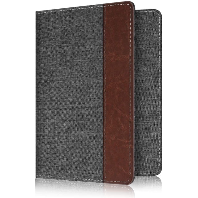 Funda para pasaporte, cartera de viaje, con bloqueo RFID, piel sintética finita