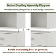 thumbnail image 6 of Furniture of America Brooks Stackable 3-Tier Wood White Cabinet with Door, 6 of 12