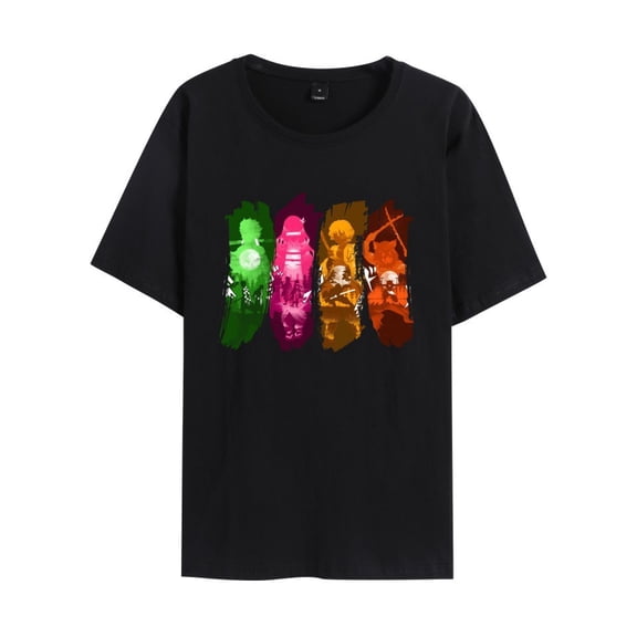 Duoxingbao New cross-border hot-selling Japanese anime Demon Slayer printed fashion couple short-sleeved T-shirt