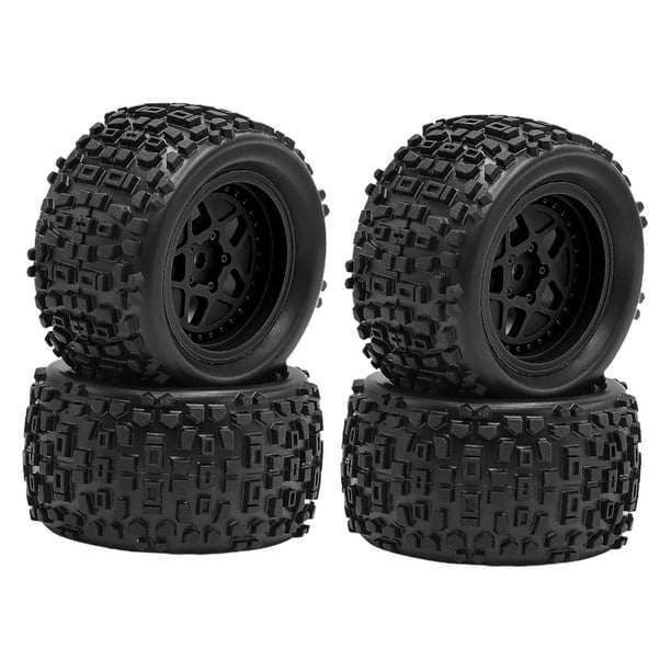 4 ruedas y neumáticos para coche RC de 1/18. Reemplazo directo de accesorios para coche RC Typhon. Negro