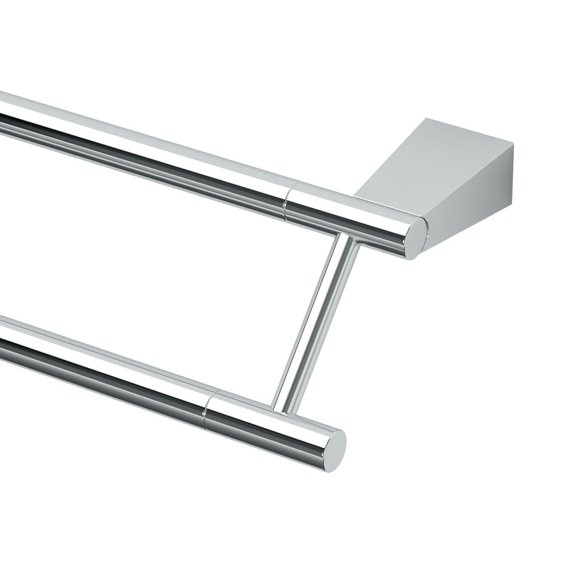 Gatco 4734 Barre à Serviettes Double Bleu 24 Pouces, Nickel Satiné