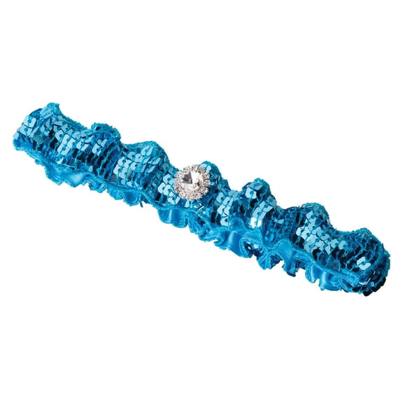 Lillian Rose Sparkly Aqua Sequin Garter
