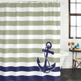 thumbnail image 3 of Striped Anchor Waterproof Fabric Shower Curtain,Navy Blue Nautical Sage Green Geometric Waterproof Fabric Shower Curtain for Bathroom Curtains Bathtubs Shower Curtains with 12 Hooks Long 72x78in, 3 of 8