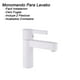 thumbnail image 2 of Monomando Lavabo Rubinett Acero 304 Blanco Polar 17 Cm, 2 of 5