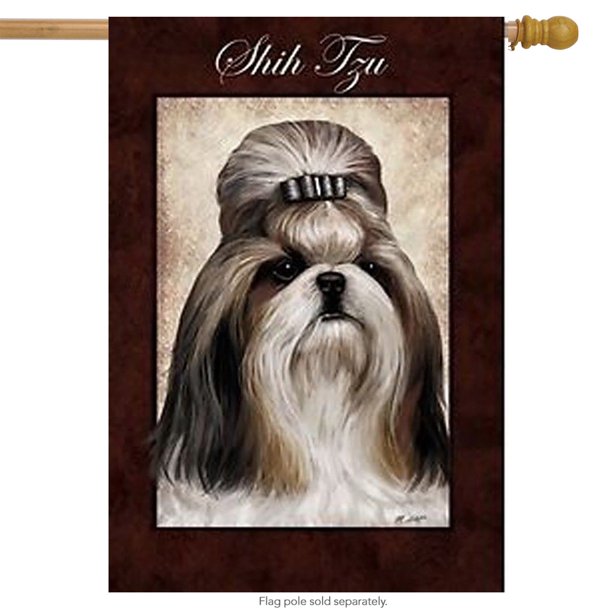 Shih Tzu Dog House Flag