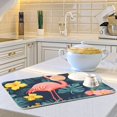 thumbnail image 6 of Yayeee Dish Drying Mat for Kitchen Counter 18"x24" Microfiber Absorbent Pad, Pink Floral Flamingo, 6 of 7