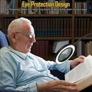 Magnifying Glass with Light and Clamp, 3 Color Modes Magnifier, Stepless Dimmable LED Magnifier Lamp with Clip, 360° Gooseneck Swivel Arm Light for Crafts, Repair Workbenches Close Works