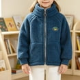 thumbnail image 6 of Girls Fleece Lined Full-Zip Jacket Winter Plush Warm Coats Soft & Cozy Stand-Collar Coat Long Sleeve Soft Outerwear with Pockets 1-12Y, 6 of 8