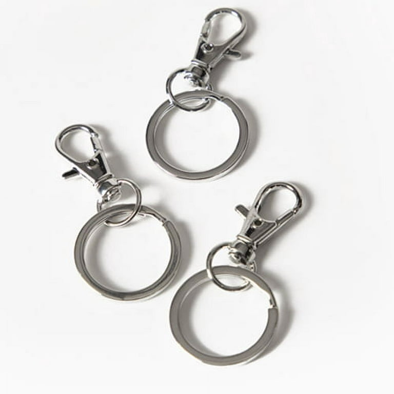 TheVioletRoom 10pcs Silver Tone Keychains + Keyrings - 24mm Ring - DIY Key Chain, Jewelry Finding, Jewelry Making Supplies, Ships from USA - CH53