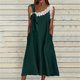 thumbnail image 2 of Vestido de Verano Casual sin Mangas Gradual de las Mujeres Vestido Largo con Cuello en V, Vestido de Vacaciones de Poliéster Suave, 2 of 9