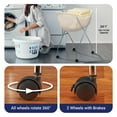 thumbnail image 3 of Laundry Cart With Wheels, Collapsible with Removable Liner, Rolling Hamper Cart with Tubular Metal Frame, White Bag Included – Measures 23" x 18" x 32", 3 of 9