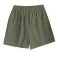 thumbnail image 5 of Women Shorts Summer Solid Wide Leg Mid Thigh Shorts with Pocket Casual Beach Shorts Breathable Lightweight Home Wear Women Running Shorts Army Green L, 5 of 5