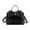 Black, variant on Cross-Bow Embossed Vegan Leather Satchel Bag - Mauve