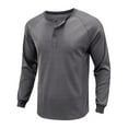 thumbnail image 5 of Bellella Men Henley Shirts Casual Long Sleeve Crew Neck Pullover Tops Fall Winter Button Up T-Shirts with Front Pocket, 5 of 6