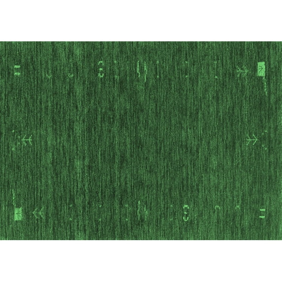 Ahgly Company Indoor Rectangle Abstract Emerald Green Contemporary Area Rugs, 4' x 6'