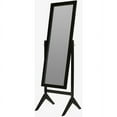 thumbnail image 4 of Black Finish Wood Rectangular Cheval Floor Mirror, Free Standing Mirror, 4 of 5