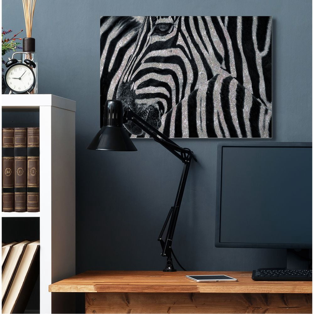Stupell Industries Glitter Zebra Glam Fashion Animal Design Canvas Wall Art by Ziwei Li