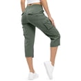 thumbnail image 5 of VBVC Women's Cargo Capri Pants with Pockets , Casual Summer Drawstring Knee Length Shorts , Ladies' Lightweight Outdoor Hiking Trousers for Women, Army Green , S-3XL, 5 of 7