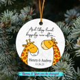 thumbnail image 2 of Personalized Couple Giraffe First Christmas Together Ornament, and They Lived Happily Ever After Ornaments Gifts for Mr Mrs Married Engaged, Custom Names & Date Couple Together Anniversary Ornaments, 2 of 6
