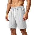 thumbnail image 4 of DODADAWANJ Men's Summer Shorts Lightweight Quick Dry Basketball Athletic Shorts Loose Elastic Waist Long Shorts with Drawstring Daily Wear Gray XXXL, 4 of 5