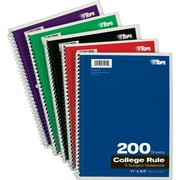 Tops, TOP65581, 5 Subject College Ruled Notebook (Assorted Colors)