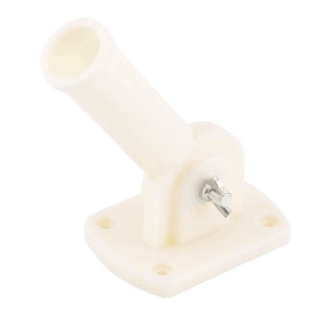 Soporte Para Mástil De Bandera Ajustable - Montaje En Pared, Color Blanco, Aleación De Aluminio, Incluye Tornillos