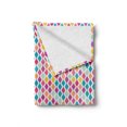 thumbnail image 2 of Geometric Soft Flannel Fleece Throw Blanket, Rhombus Shapes Abstract Illustration Rainbow Colored Geometric Angular Pattern, Cozy Plush for Indoor and Outdoor Use, 50" x 60", Multicolor, by Ambesonne, 2 of 6