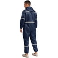 thumbnail image 3 of Mufeng Men's Work Overalls One Piece Hooded Mechanics Workwear Jumpsuit Long Sleeves Reflective Suit Navy Blue 3XL, 3 of 4