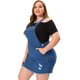 thumbnail image 3 of Plus Size Overall Dress for Women Chambray Jean Denim Suspender Dresses Denim Blue 4X, 3 of 6