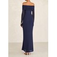 thumbnail image 2 of Vestido PRETTYGARDEN Ajustado con Hombros Descubiertos y Mangas Largas Azul Marino M, 2 of 8