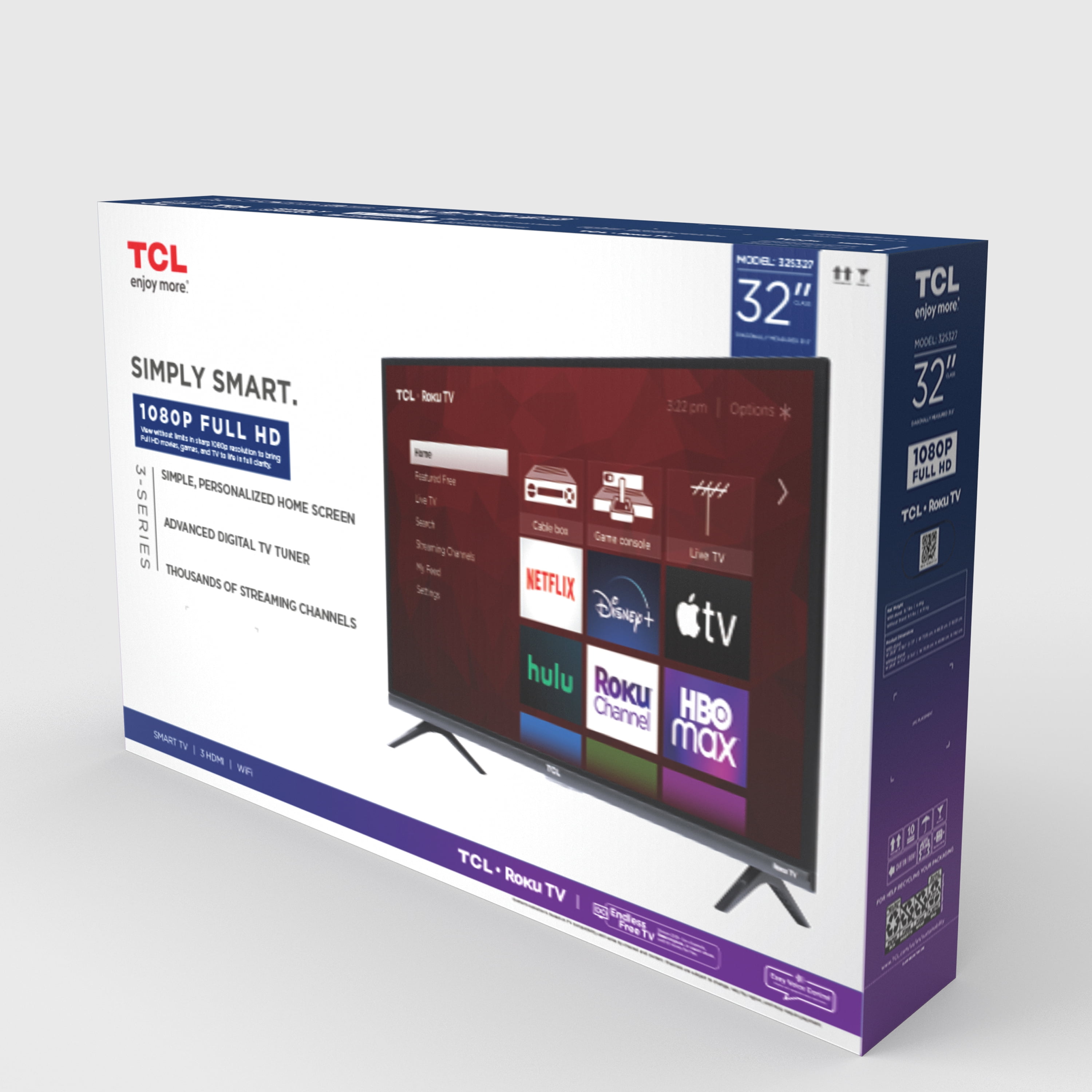  TCL 32-inch 1080p Roku Smart LED TV - 32S327, 2019 Model :  Electronics