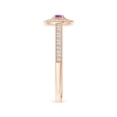 thumbnail image 3 of ANGARA Natural 0.1 Ct. Amethyst with Diamond Halo Ring in 14K Rose Gold for Women (Ring Size: 3.5), 3 of 10