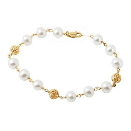 Foreli 14K Yellow Gold Bracelet With Fresh Water Pearl