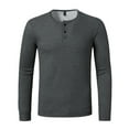 thumbnail image 2 of Palato Mens T Shirts,Autumn And Winter Men's Long Sleeve Tshirt Fashion Three Button Bottomed Shirt, 2 of 4
