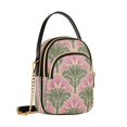 thumbnail image 2 of IAUYY Small Crossbody Bags for Women 15*21*8cm Leather Purses for Women Removable Strap with 3 Zipper Pocket Applicable to Birthday Gifts for Women,Symmetrical Palm Tree Pattern, 2 of 7