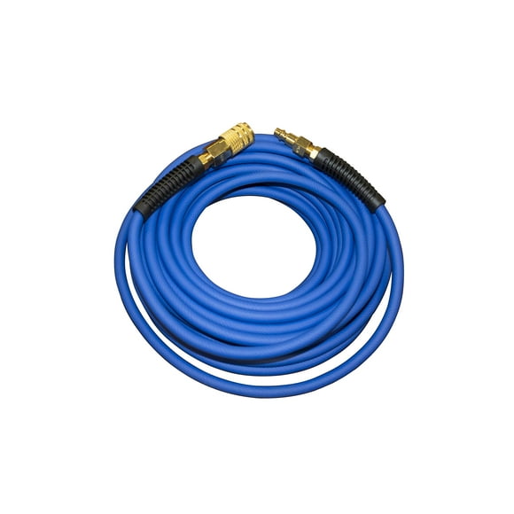California Air Tools Hybrider Flex 1/4 Po 50 Pieds Tuyau d'Air Hybride avec Raccords d'Air Rapides, Bleu