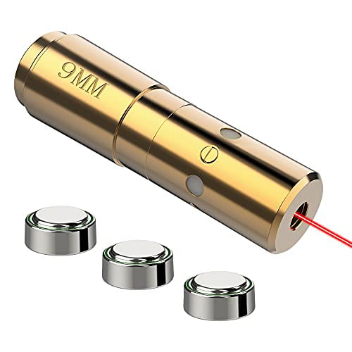12GA Brass Bore Sighter Cartridge Red Dot Laser 12 Gauge Boresighter w/ Battery 