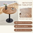 thumbnail image 3 of NYEESS 5-Piece 31.5 inch Round Wood Table Set with 4 Brown Tech Fabric Chairs, Modern Kitchen Furniture, 3 of 11