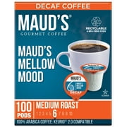 Maud's Decaf Dark Medium Roast Coffee Pods, Mellow Mood Decaf, Compatible w/ K-Cup Brewers, 100ct