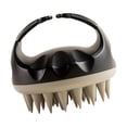 thumbnail image 2 of Masajeador de cuero cabelludo, cepillo de silicona para cuero cabelludo, cerdas de silicona suave y secas en húmedo, lavado de cabello, cepillo de Negro Fernando cepillo de champú para el cabello, 2 of 8
